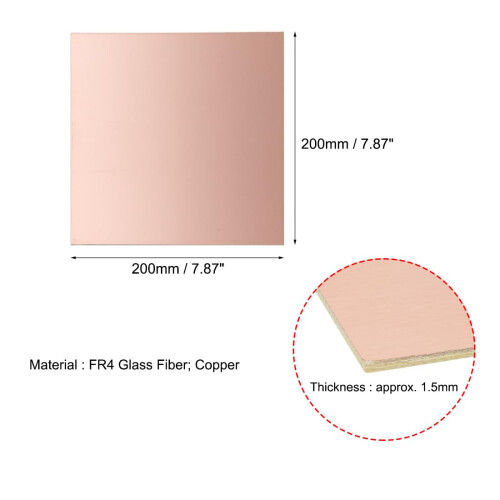 4pcs 200x200mm Double Sided Copper Clad Laminate PCB Circuit Board FR4 1.5mm Thickness DIY Prototyping PCB Board 2