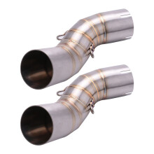 2X Motorbike Middle Exhaust Middle Mid Link Pipe Connector for Z900 2017-2018 Without Exhaust Muffler