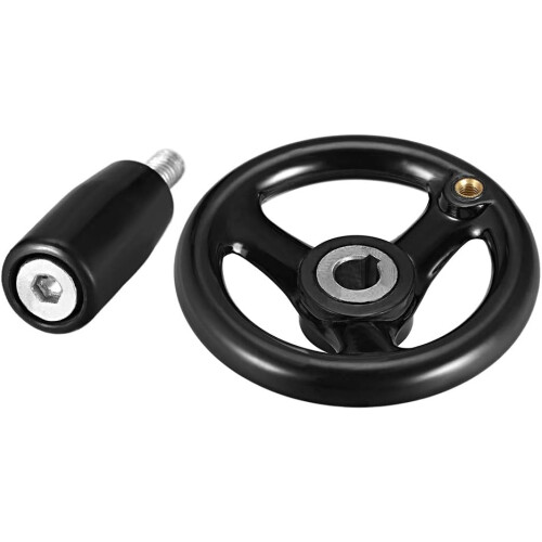 Hand Wheel 100mm Diameter 12mm Hole Plastic Black for Milling Machine 1
