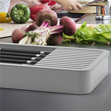 2X Porte-Couteau, dans le Tiroir, Porte-Bloc de Couteaux avec Plateau Ă Couverts Extensible, Organisateur de Tiroir de Cuisine, Peut Contenir 11