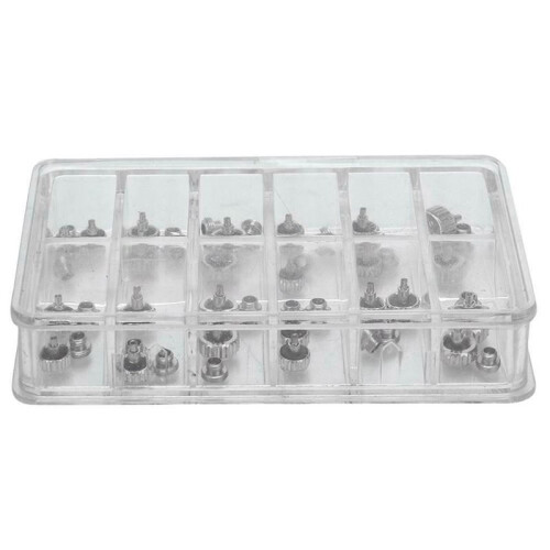 192PCS Watch Crowns Watch Waterproof Replacement Assorted Repair Tools with Box 2
