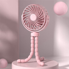 Octopusventilator, Desktop-Campingventilator, USB Oplaadbare Statiefventilator, met Lichtventilator Roze
