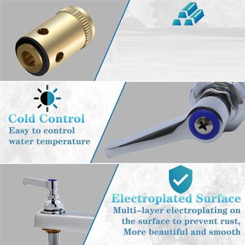 Handle Stem Assembly Fits for Brass Faucets Replace 002713-40 002714-40,  Cold Side Spindle Assembly