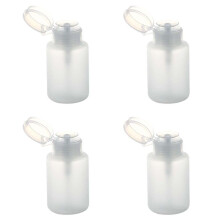 4X 150 Ml Nail Art Make- Polish Plastic Pomp Dispenser Fles Remover Wit