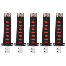 5X Universal Samurai Messer Shift Knopf Shift Knot Knob Metall Schwarz + Rot 15Cm