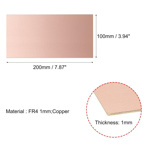 6pcs 200x100mm Double Sided Copper Clad Laminate PCB Circuit Board FR4 1mm Thickness DIY Prototyping PCB Board 2
