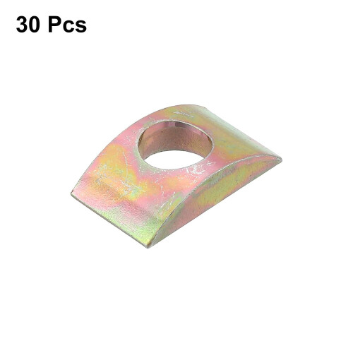 30pcs M10 Half Moon Nuts Washers, Iron Solid Half Moon Lock Washer, Spacer Connector Hardware Fittings, Bronze 2