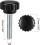 M6 x 25mm Metric Male Thread Knurled Clamping Knobs Grip Thumb Screw on Type Plastic Threaded Hand Bolt Knobs Black 12 Pcs 2