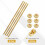 4 Sets Brass Fully Threaded Rod, M3x0.5mm Pitch Right Hand Threads Studs with Solid Brass Hex Nuts, 100mm/4 Long Threaded Screw Rods Fasteners for Anc 3