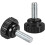 M6 x 15mm Metric Male Thread Knurled Clamping Knobs Grip Thumb Screw on Type Plastic Threaded Hand Bolt Knobs Black 4 Pcs 3