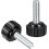 M5 x 20mm Metric Male Thread Knurled Clamping Knobs Grip Thumb Screw on Type Plastic Threaded Hand Bolt Knobs Black 4 Pcs 3