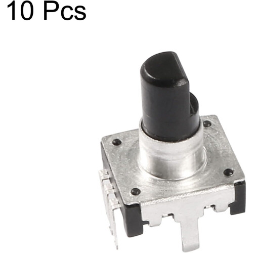 360 Degree Rotary Encoder Code Switch Digital Potentiometer 3 Pins 14.3mm D-Shaft 10pcs 2