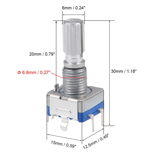 360 Degree Rotary Encoder Code Switch Digital Potentiometer EC11 5 Pins 20mm 5pcs 2