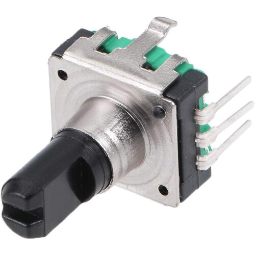 360 Degree Rotary Encoder Code Switch Digital Potentiometer 5 Pins 14.3mm D-Shaft Green 2pcs 2