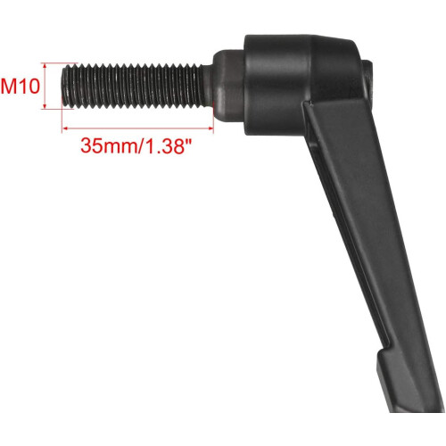 M10 x 35mm Handle Adjustable Clamping Lever Thread Push Button Ratchet Male Threaded Stud Knobs Locking Rotating Screw Handles Quick Release Bolt Blac 2