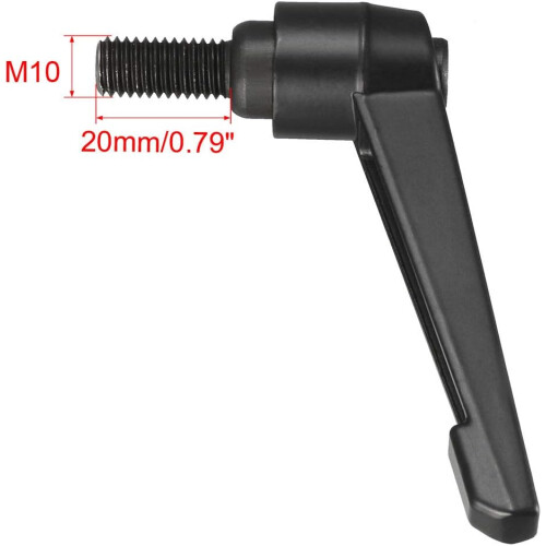 M10 x 20mm Handle Adjustable Clamping Lever Thread Push Button Ratchet Male Threaded Stud Knobs Locking Rotating Screw Handles Quick Release Bolt Blac 2