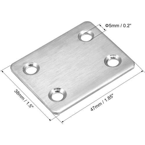 Repair Plate, 47mm x 38mm, Flat Fixing Mending Bracket Connector, 8 Pcs 2