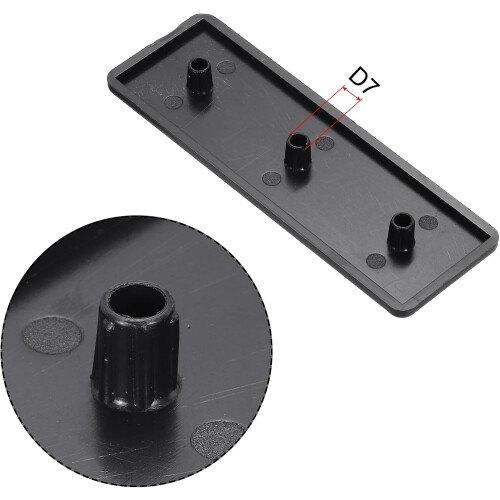 Standard Plastic Rectangle Aluminum Extrusion End Cap Black 40x120mm 6pcs 2