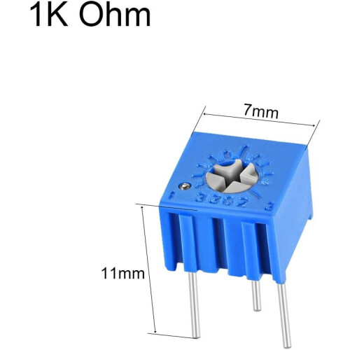 3362 Trimmer Potentiometer 1K Ohm Top Adjustment Horizontal Variable Resistors 5Pcs 1