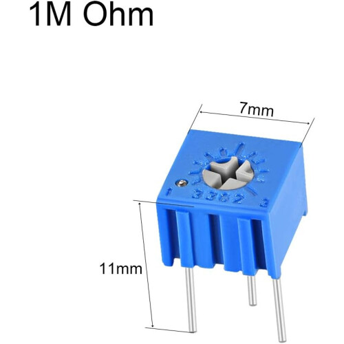 3362 Trimmer Potentiometer 1M Ohm Top Adjustment Horizontal Variable Resistors 5Pcs 1