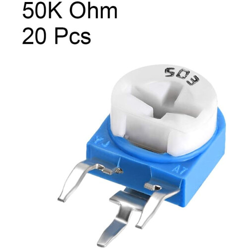 Trimmer Potentiometer 50K Ohm Adjustment Horizontal Variable Resistors 20Pcs 1