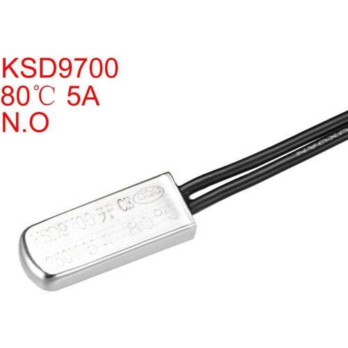 KSD9700 Thermostat, 80 Normally Open Temperature Switch Thermal Switch, N.O 5A Metal Temperature Controller 2pcs 1