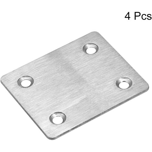 Repair Plate, 60mm x 50mm, Flat Fixing Mending Bracket Connector, 4 Pcs 1