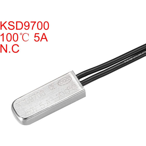 KSD9700 Thermostat, 100 Normally Close Temperature Switch Thermal Switch, N.C 5A Metal Temperature Controller 2pcs 1