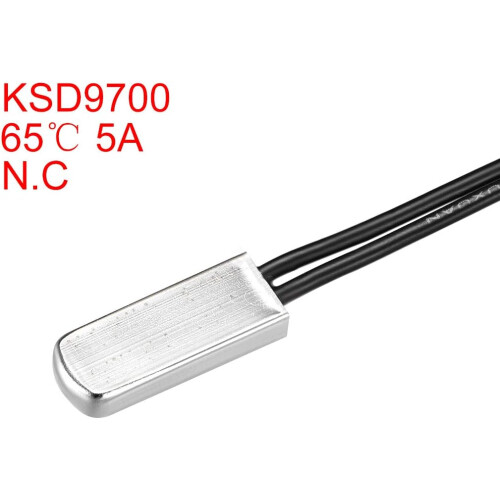 KSD9700 Thermostat, 65 Normally Close Temperature Switch Thermal Switch, N.C 5A Metal Temperature Controller 2pcs 1