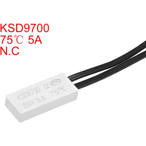 Normally Close Temperature Switch, 75 N.C 5A Thermal Switch Thermostat Temperature Control Switch Controller 2pcs 1