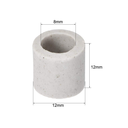 8mm Dia Ceramic Insulation Tube Single Bore Alumina Porcelain High Temperature Insulator Pipe for Heating Element 39 Pcs 1
