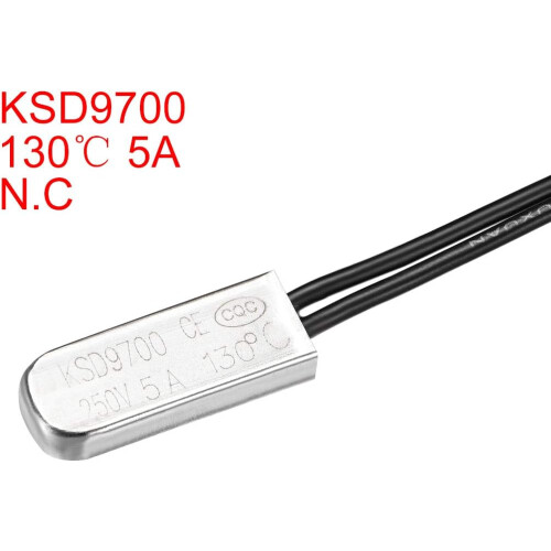 KSD9700 Thermostat, 130 Normally Close Temperature Switch Thermal Switch, N.C 5A Metal Temperature Controller 2pcs 1