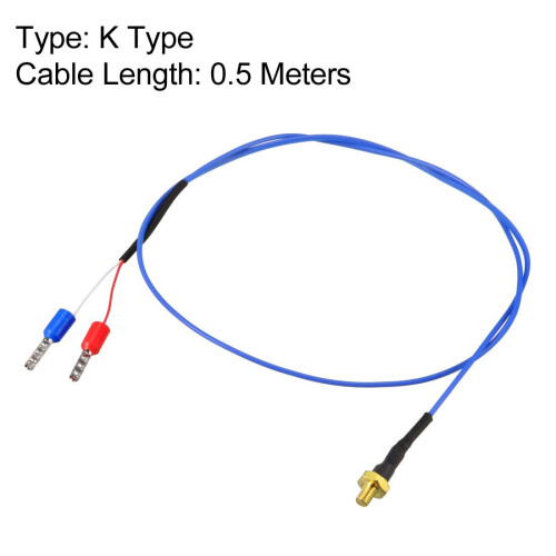 K Type Thermocouple 32-1112F/0-600C Temperature Sensor Probe with 0.5M Cable M3 Thread for 3D Printer 2
