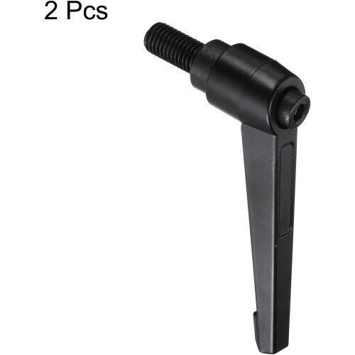 M12 x 25mm Handle Adjustable Clamping Lever Thread Push Button Ratchet Male Threaded Stud Knobs Locking Rotating Screw Handles Quick Release Bolt Blac 1