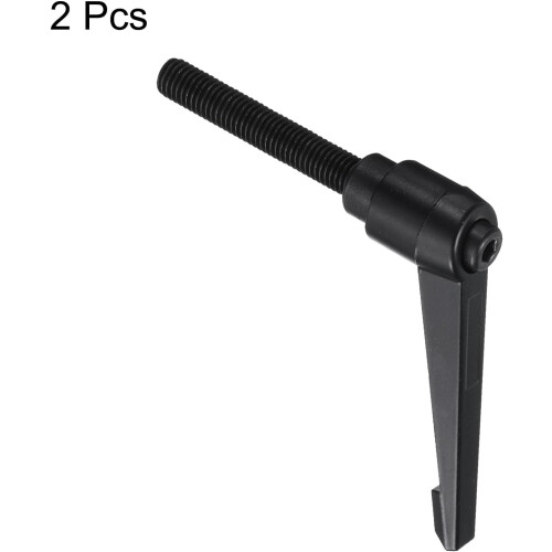 M10 x 70mm Handle Adjustable Clamping Lever Thread Push Button Ratchet Male Threaded Stud Knobs Locking Rotating Screw Handles Quick Release Bolt Blac 1