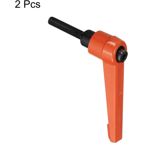 M5 x 25mm Handle Adjustable Clamping Lever Thread Push Button Ratchet Male Threaded Stud Knobs Locking Rotating Screw Handles Quick Release Bolt Orang 1