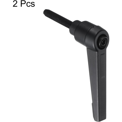 M5 x 25mm Handle Adjustable Clamping Lever Thread Push Button Ratchet Male Threaded Stud Knobs Locking Rotating Screw Handles Quick Release Bolt Black 1