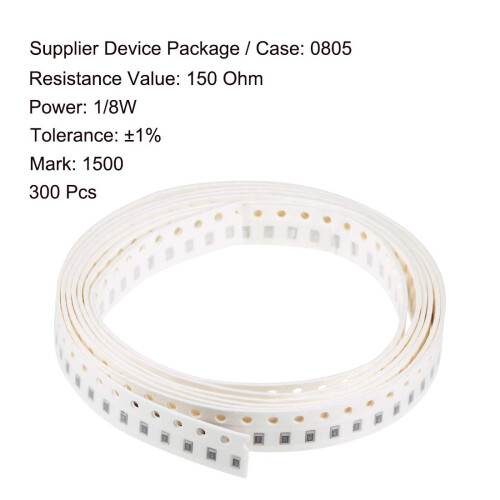 Surface Mounted Devices Chip Resistor, 150 Ohm 1/8W 0805 Fixed Resistors, 1% Tolerance 300pcs 1