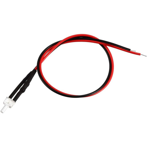 20Pcs 2mm Pre Wired LED, White DC6-12V Diffused Lens, Light Emitting Diodes 2