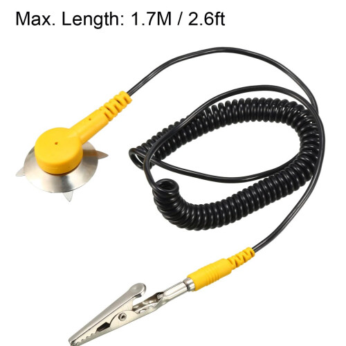 Alligator Clip ESD Anti Static Mat Grounding Cord Ground Strap 1.7M 1