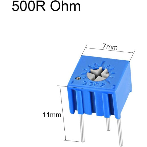 3362 Trimmer Potentiometer 500R Ohm Top Adjustment Horizontal Variable Resistors 5Pcs 1