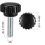 M6 x 20mm Metric Male Thread Knurled Clamping Knobs Grip Thumb Screws Plastic Threaded Hand Bolt Knobs Black 5 Pcs 2