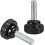 M6 x 20mm Metric Male Thread Knurled Clamping Knobs Grip Thumb Screws Plastic Threaded Hand Bolt Knobs Black 5 Pcs 3
