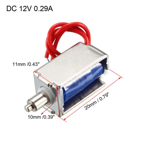 DC 12V 0.29A 60g Force 4mm Stroke,Pull Type,Open Frame,Electromagnetic Solenoid Lock 1