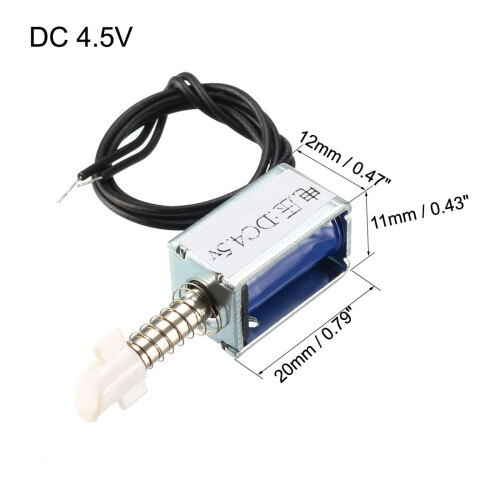 DC 4.5V 20g 3mm Stroke Pull Type Mini Solenoid Electromagnet, Open Frame, Linear Motion 1