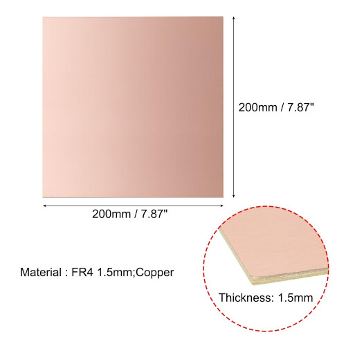 3pcs 200x200mm Double Sided Copper Clad Laminate PCB Circuit Board FR4 1.5mm Thickness DIY Prototyping PCB Board 2