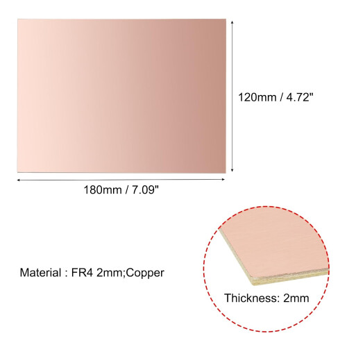 6pcs 180x120mm Double Sided Copper Clad Laminate PCB Circuit Board FR4 2mm Thickness DIY Prototyping PCB Board 2