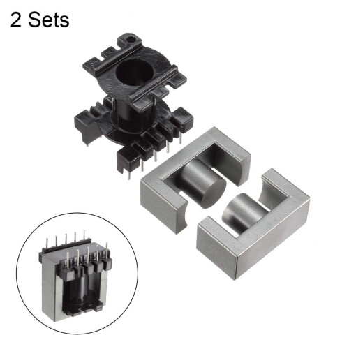 2 Sets EC28 5 with 5pin Transformer Bobbin PC40 Ferrite Core Vertical 4 Ferrite Halves and 2 Bobbin 1