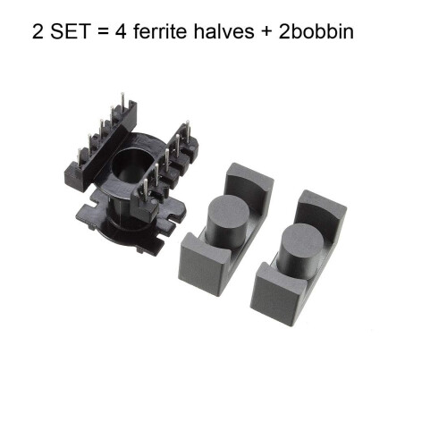 2 Sets EC28 5 with 5pin Transformer Bobbin PC40 Ferrite Core Vertical 4 Ferrite Halves and 2 Bobbin 2