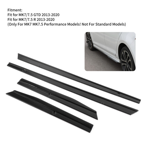 VW Golf MK7/7.5 R/GTD Side Skirt Extensions Gloss